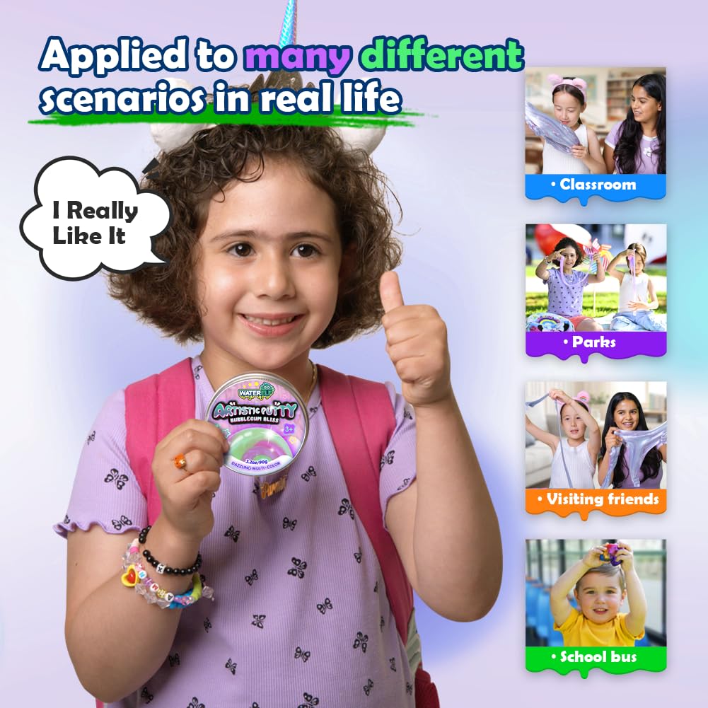 WATERELF green-purple color combo tin pairs with art activities.