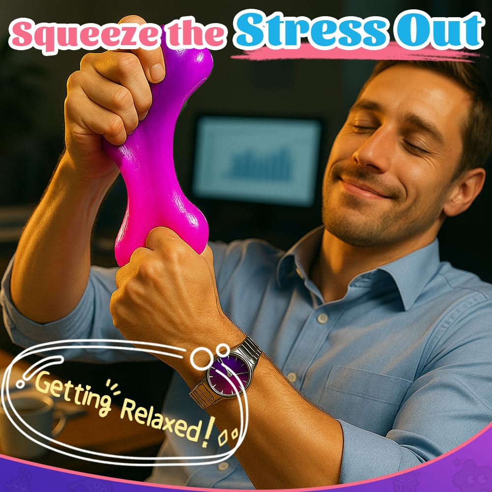 Adults using WaterELF putty as a desk fidget for focus