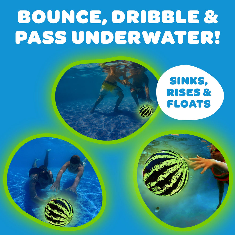 Watermelon Ball Lit enhances evening pool parties with a friendly glow.