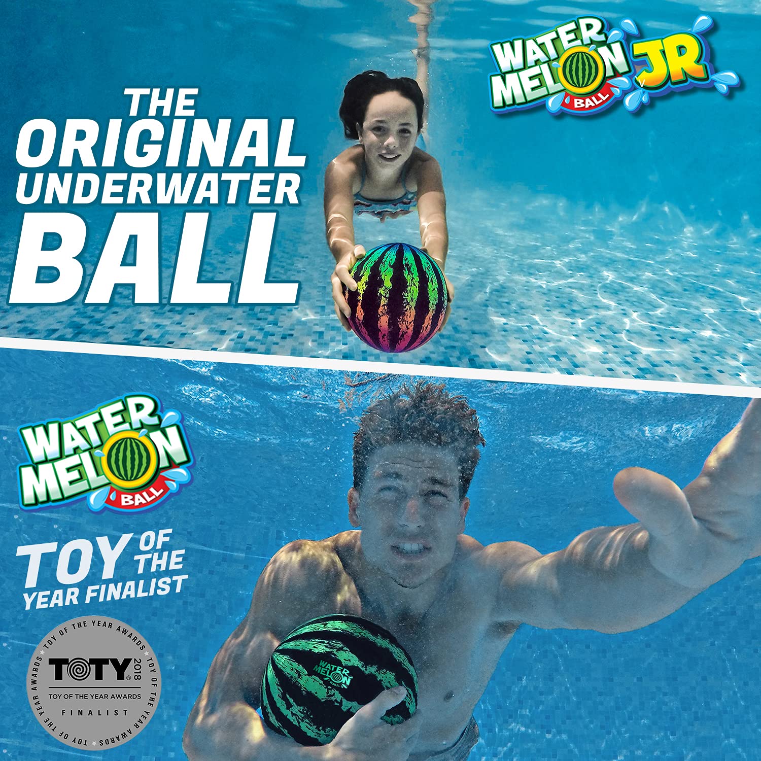 Watermelon Ball pool toy 9-inch, perfect for group games and beach days.