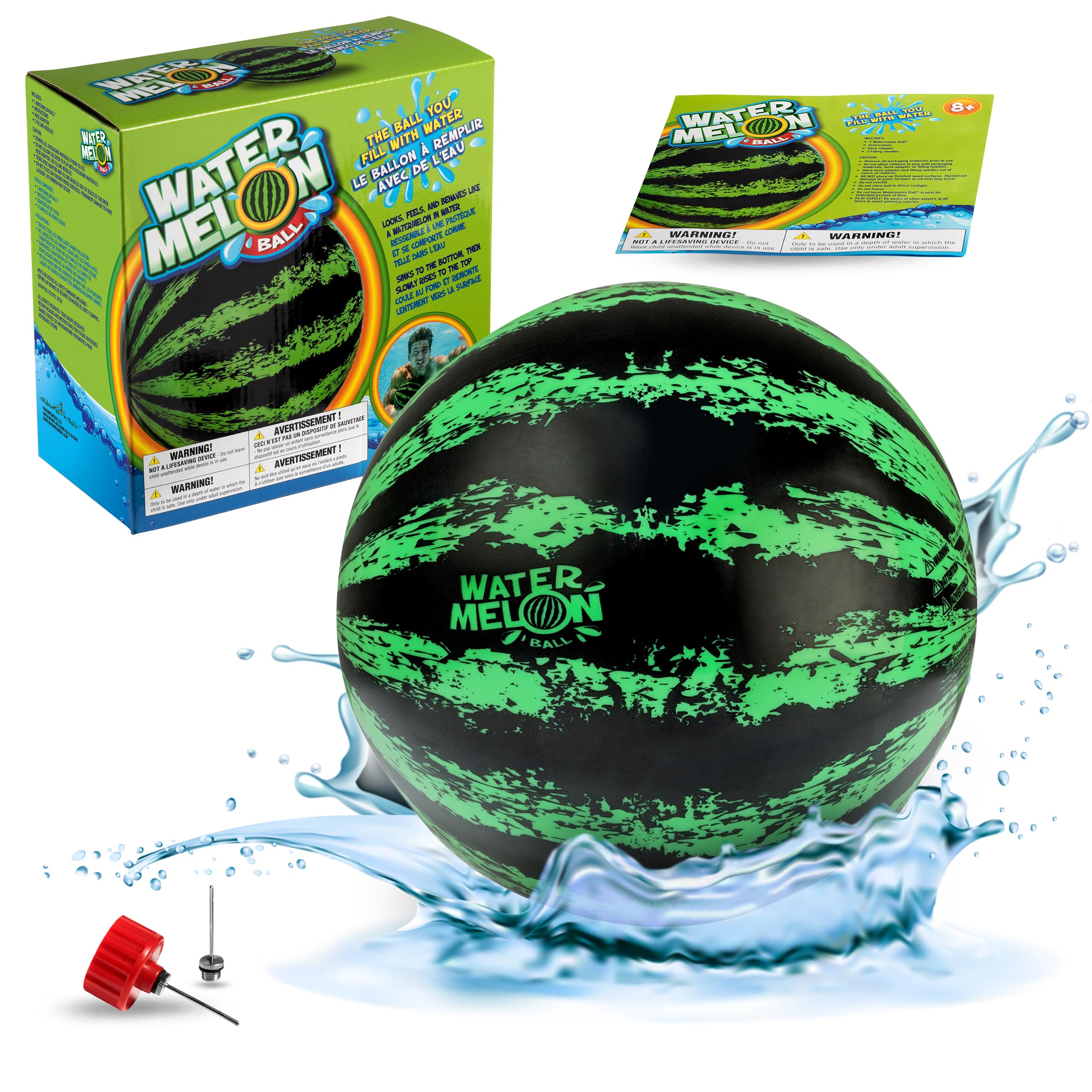 Watermelon Ball underwater pool toy for splash-filled teen and adult fun.