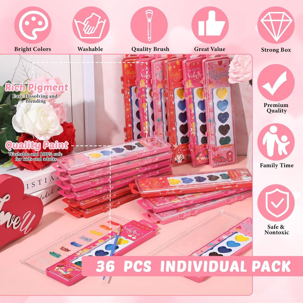 Watersay 36-pack watercolors with brush for easy home art projects.