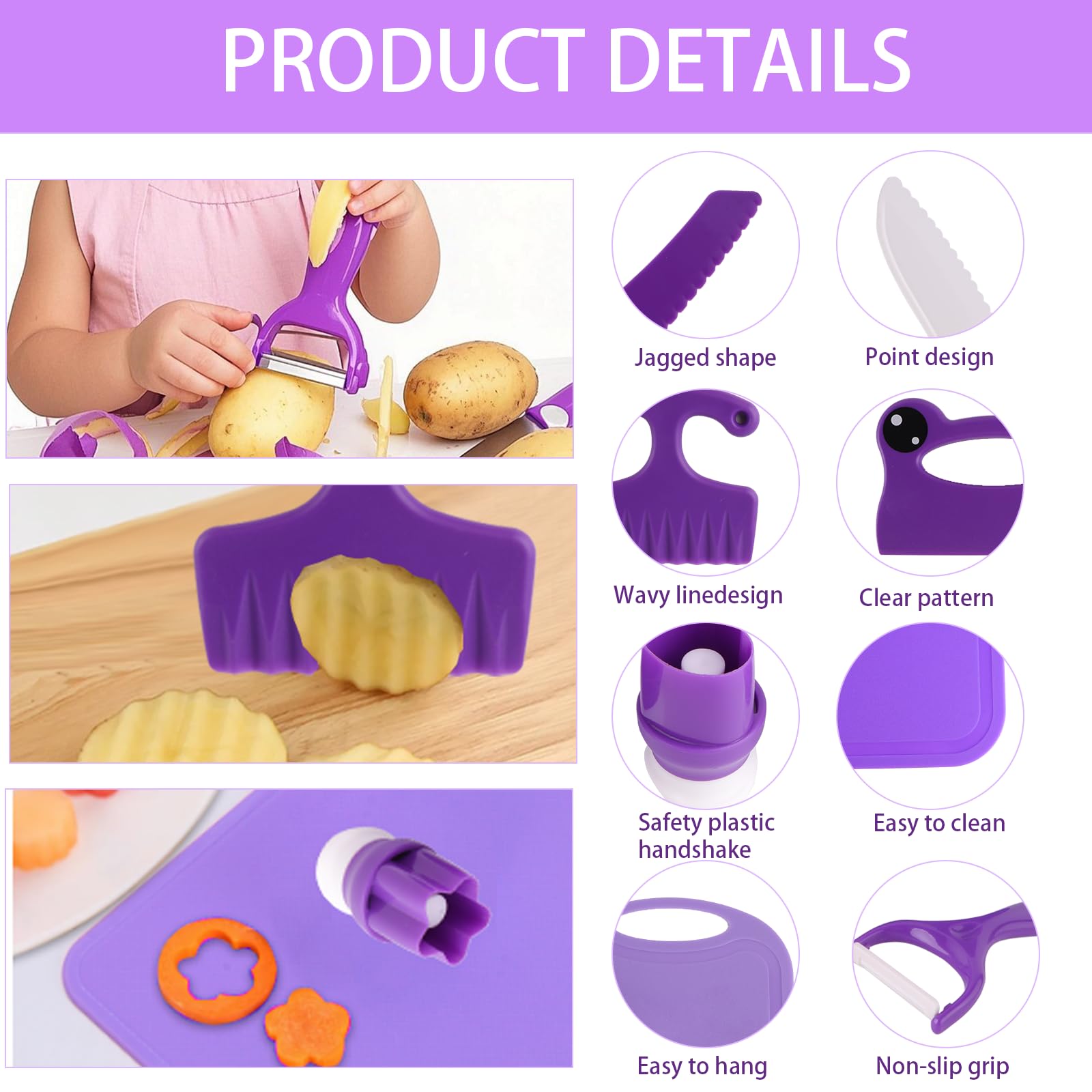 WaterSummer serrated toddler knives for safe slicing and fine motor skills.
