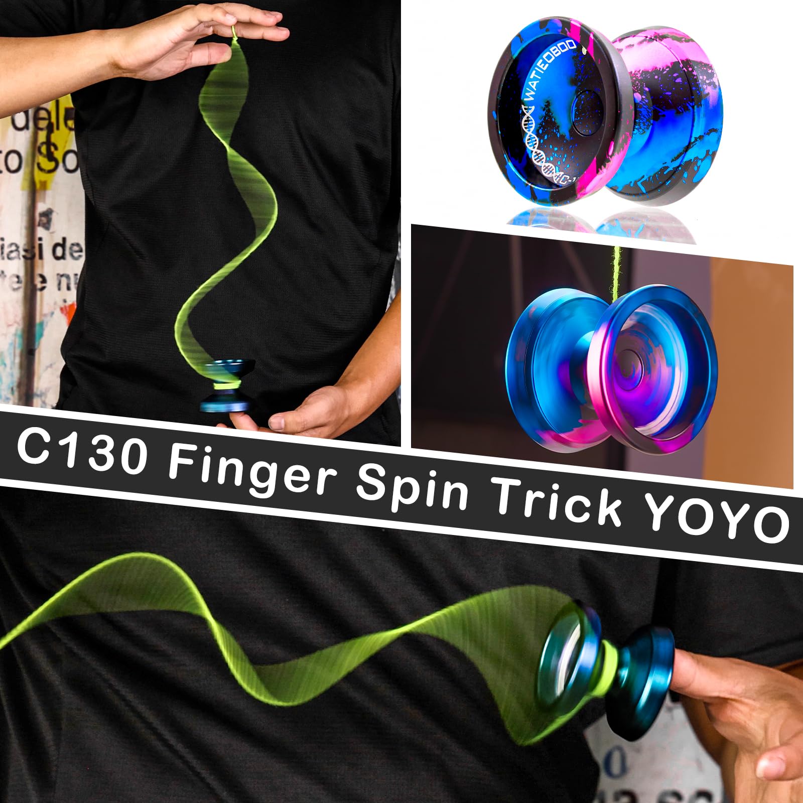 WATIEOBOO yoyo with finger-spin dimple ball design for stability.
