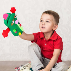 Kids engaged in art activities using the WATINC puppet kit