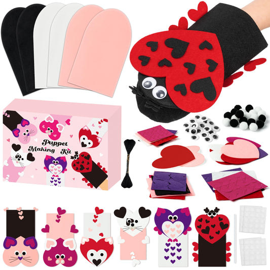 WATINC hand puppet kit with colorful puppets for creative storytelling.
