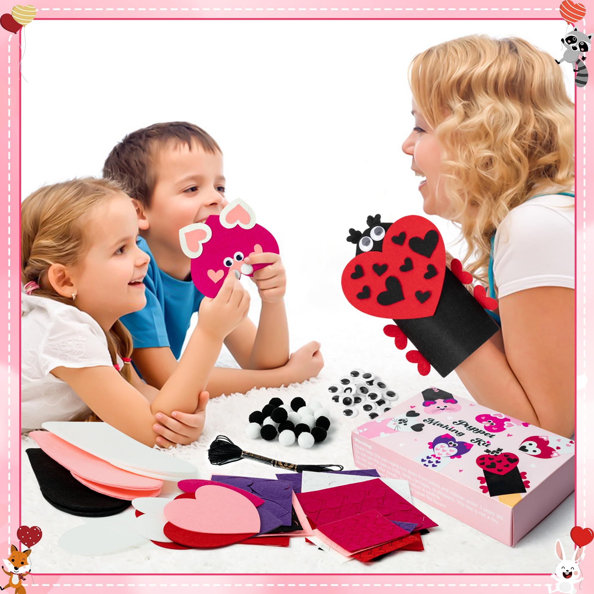WATINC 6Pcs Hand Puppet Kit storage box keeps supplies organized.