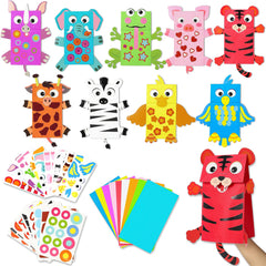 Watinc 9Pack hand puppets kit on a craft table ready for creative play.