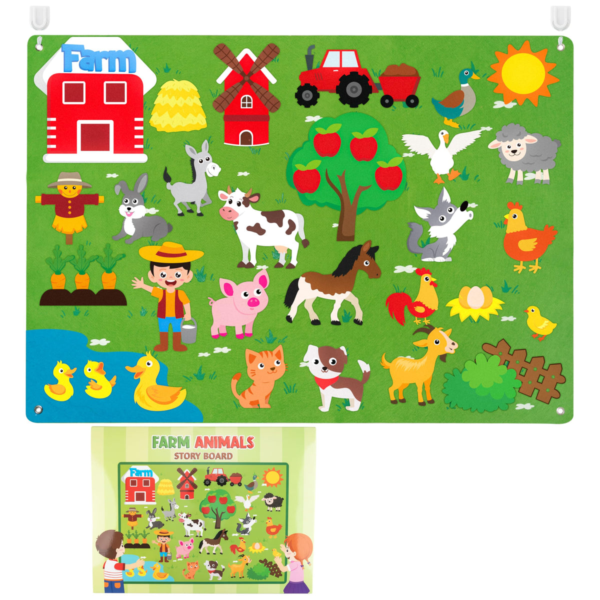 WATINC Farm animals felt story board with 38 pieces for immersive storytelling