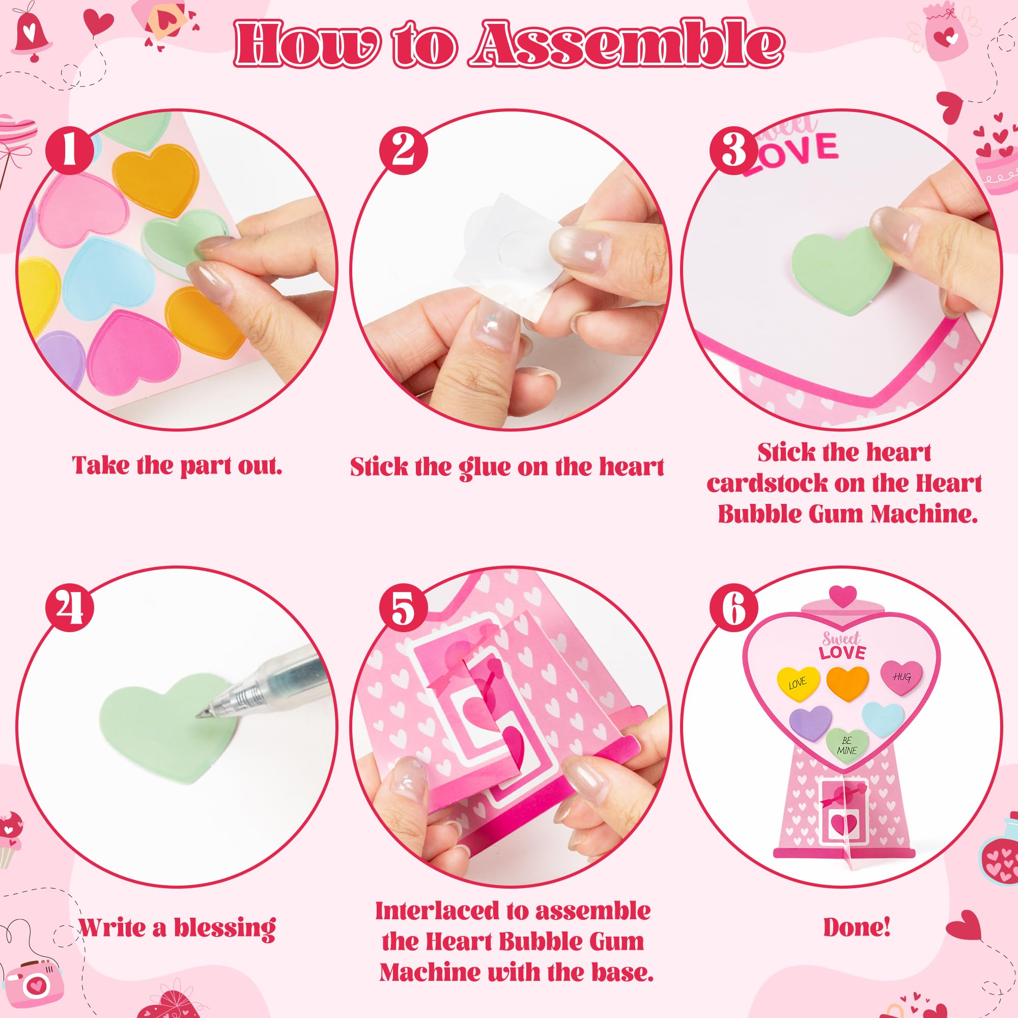 WATINC heart bubble card colorful accent for personalized gift decorations