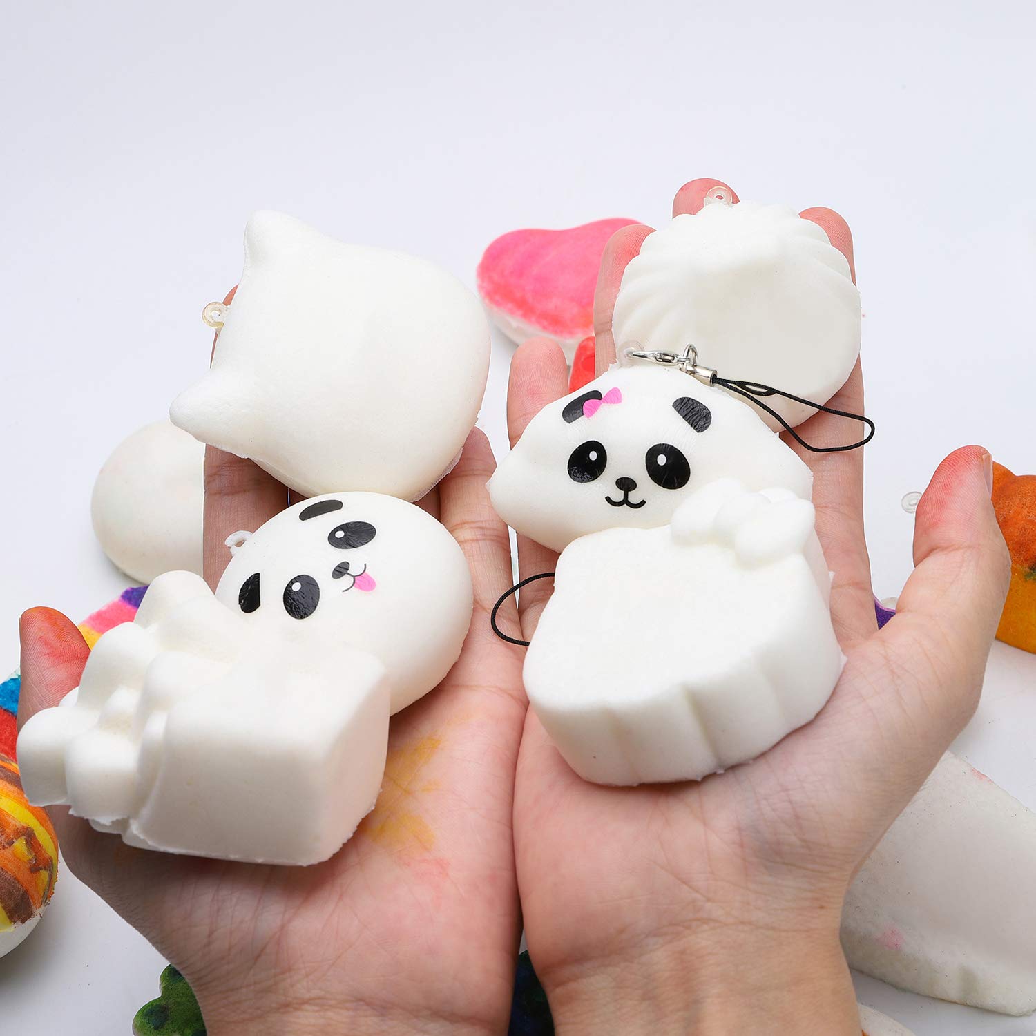 WATINC kawaii squeeze bread in hand, portable stress-relief on the go.