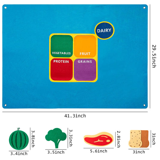 Watinc My Plate felt board vegetables and fruits pieces for sorting