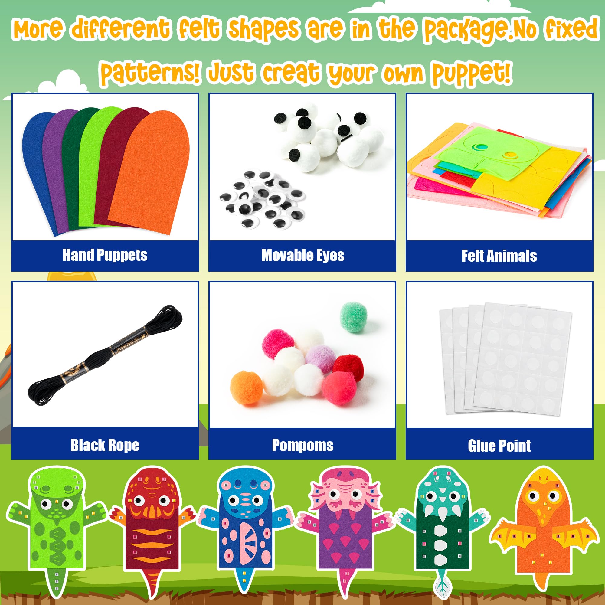 WATINC pom-poms bundle adds texture and color for puppet crafts