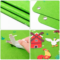 WATINC pre-cut felt figures including barn and tractor for hands-on play