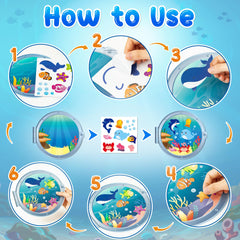 WATINC clownfish sticker for playful ocean murals and learning games