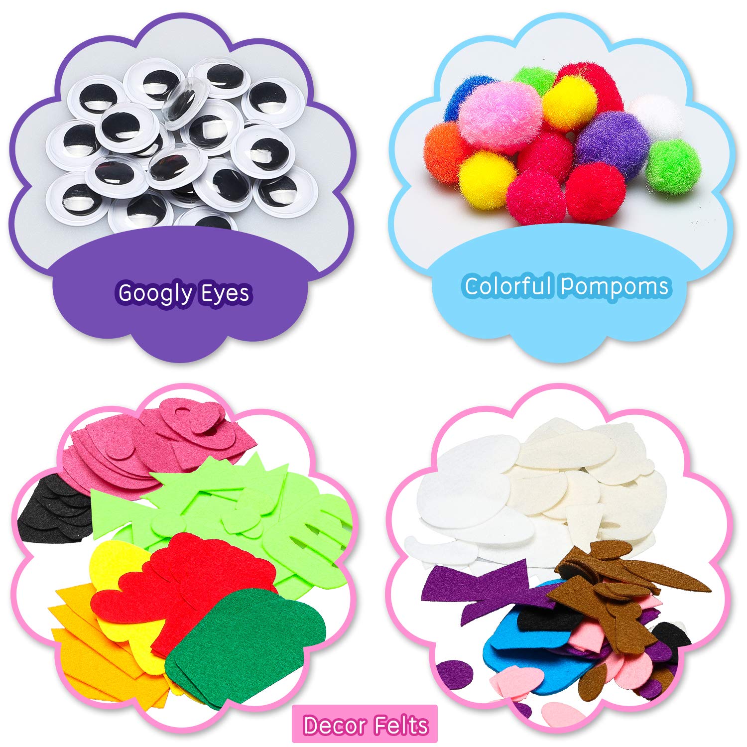 WATINC soft pompoms bundle adds color and texture for personalized puppets