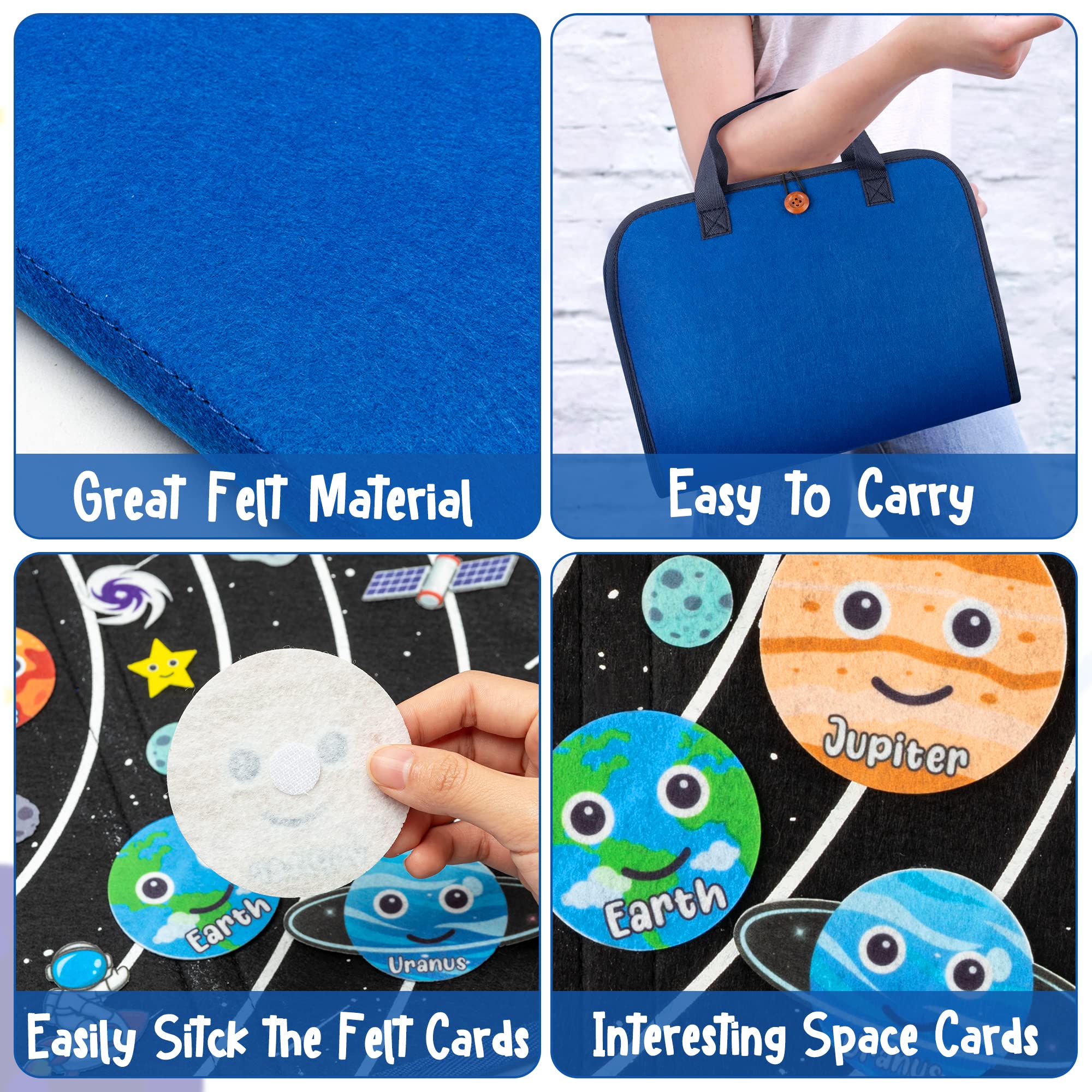 WATINC Travel Felt Board space rocket piece prompts space storytelling on trips.