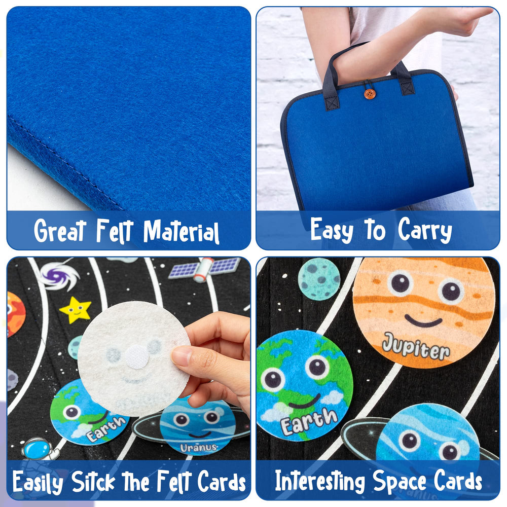 WATINC Travel Felt Board space rocket piece prompts space storytelling on trips.