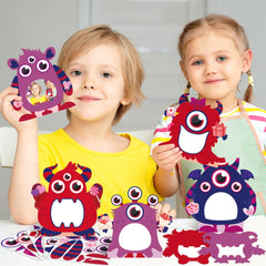 WATINC Valentine-themed monster frames for kids' crafts and imaginative play.