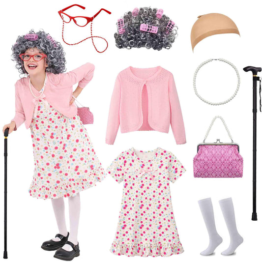 Watlie granny costume wig adds instant character for kids' dress-up