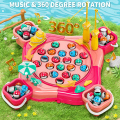 WATUDOU magnetic fishing game board: built-in music adds a realistic fishing vibe for toddlers