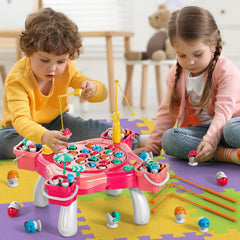 WATUDOU magnetic fishing game: kids use multiple rods to catch magnetic fish on a sturdy board