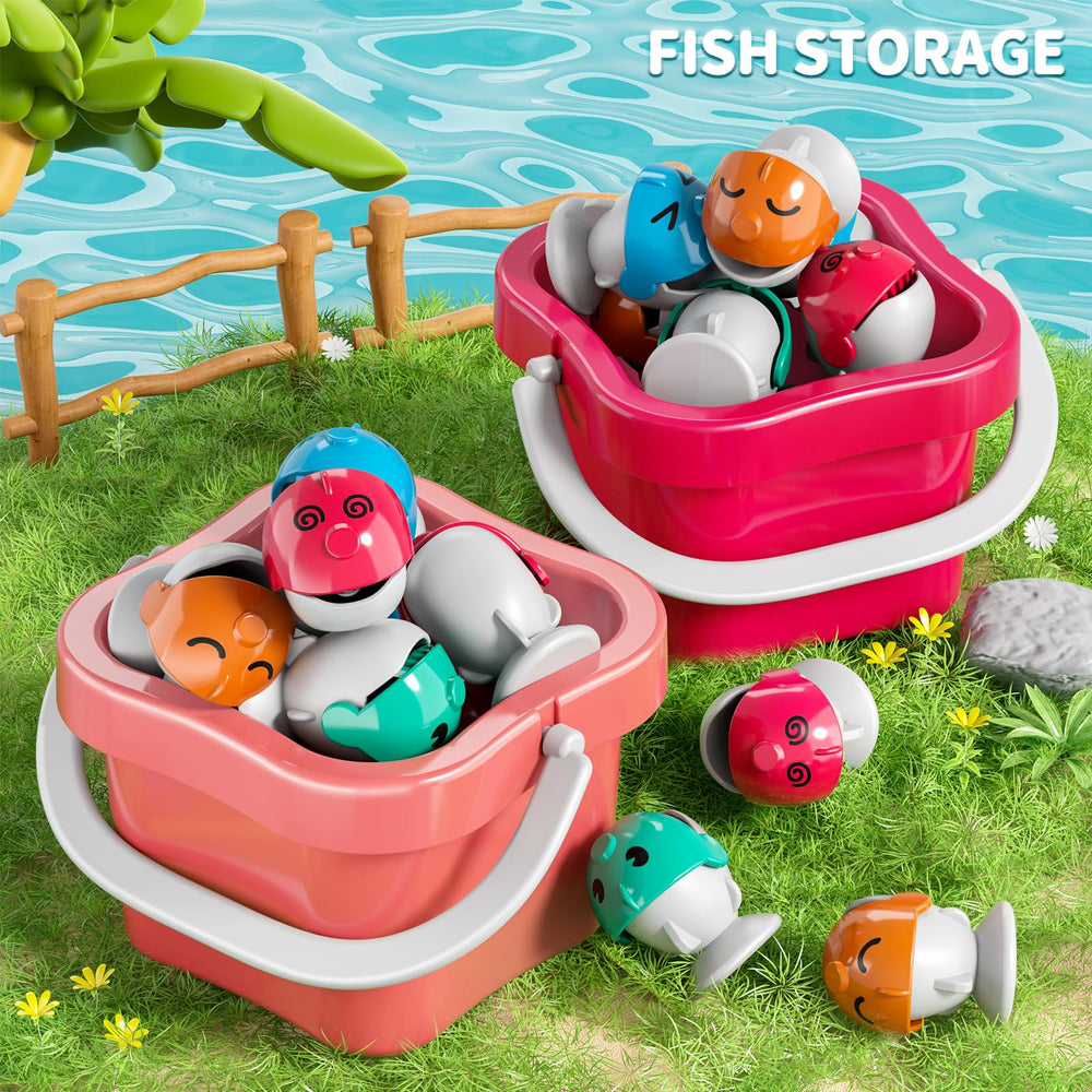 WATUDOU magnetic fishing game fish pieces: bright colors for learning shapes and colors during play