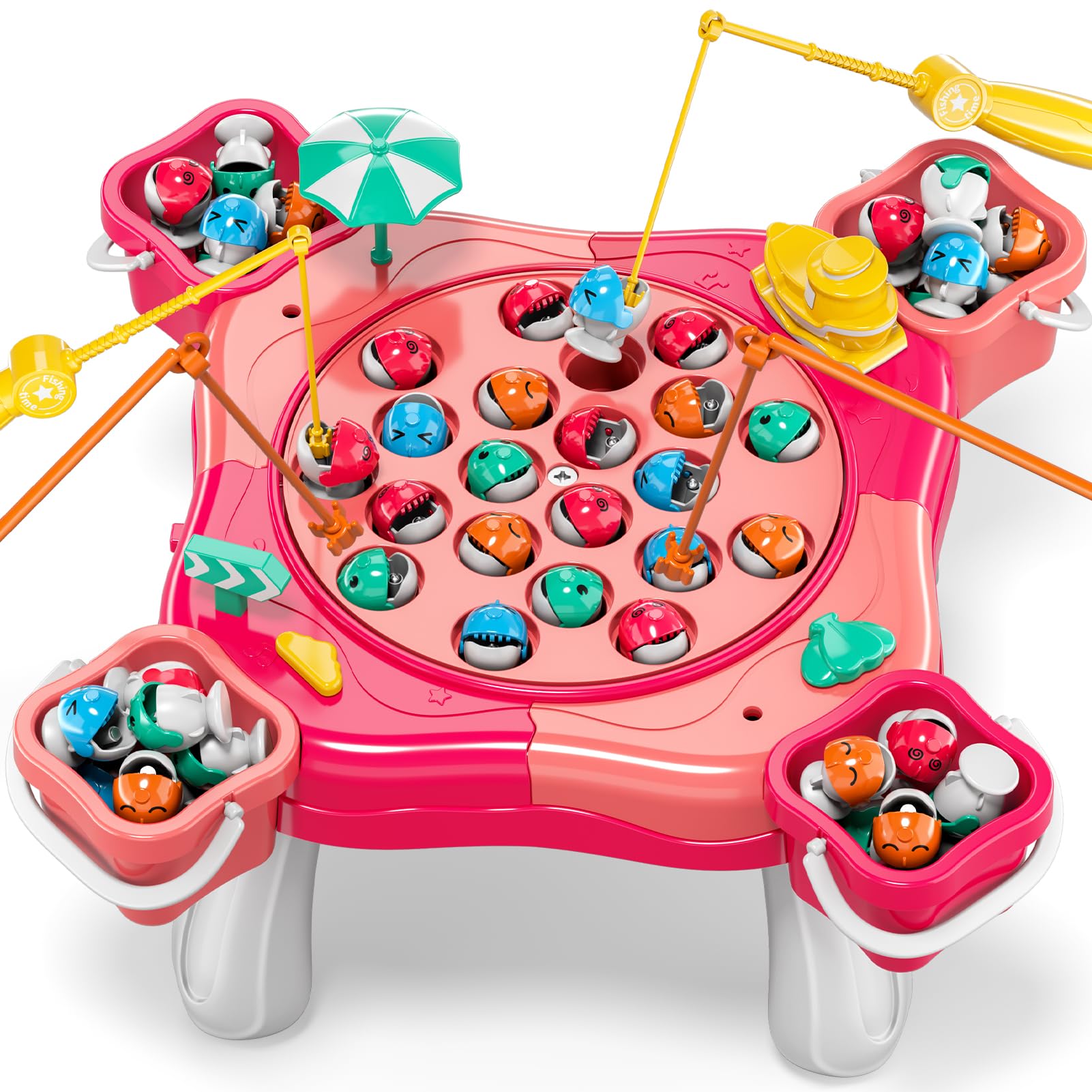 WATUDOU magnetic fishing game for kids: colorful fishing scene boosts coordination and social play