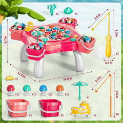 WATUDOU magnetic fishing game outdoors: easy to pack up for park or beach play