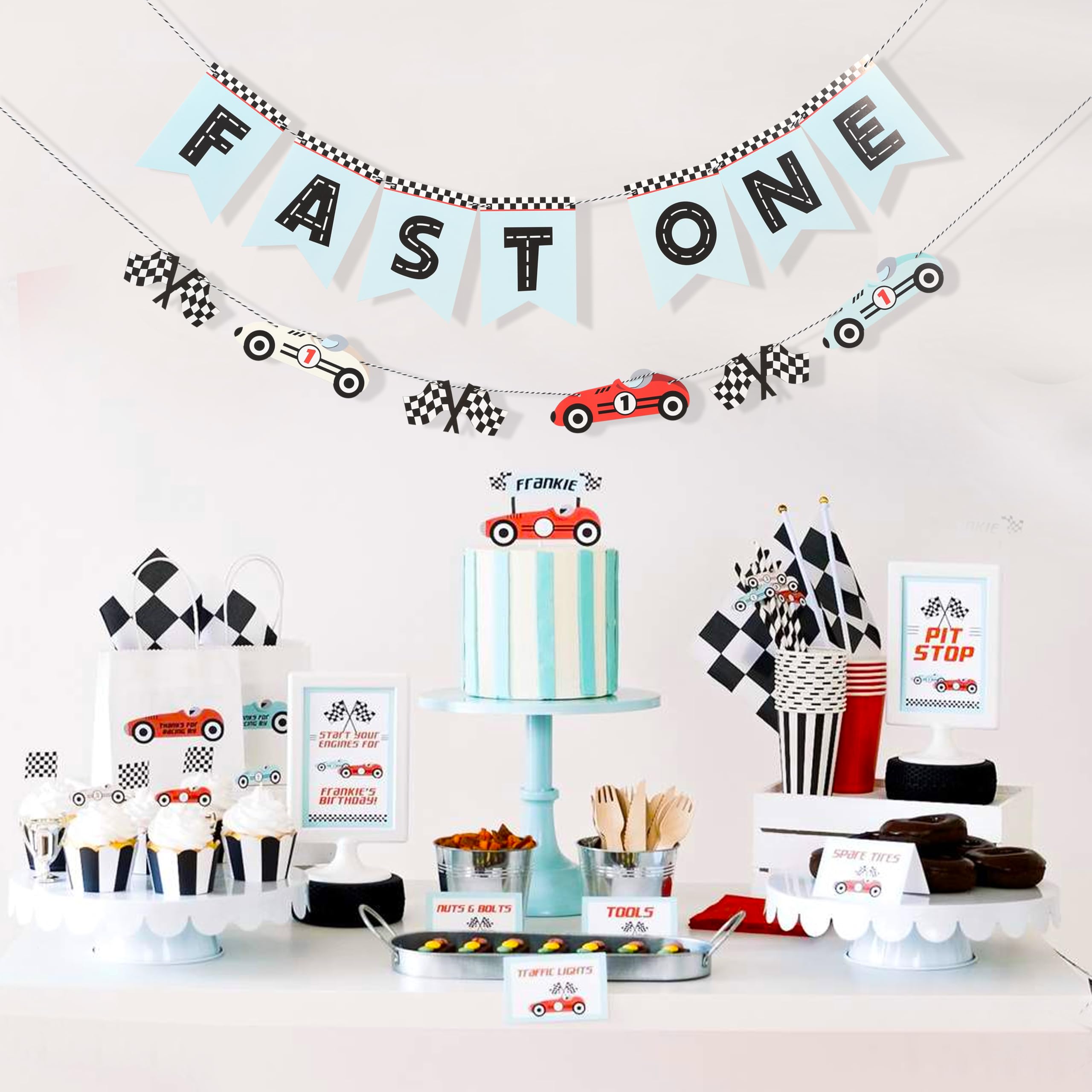 WAUAO Racing-themed banner closeup adds charm to celebrations