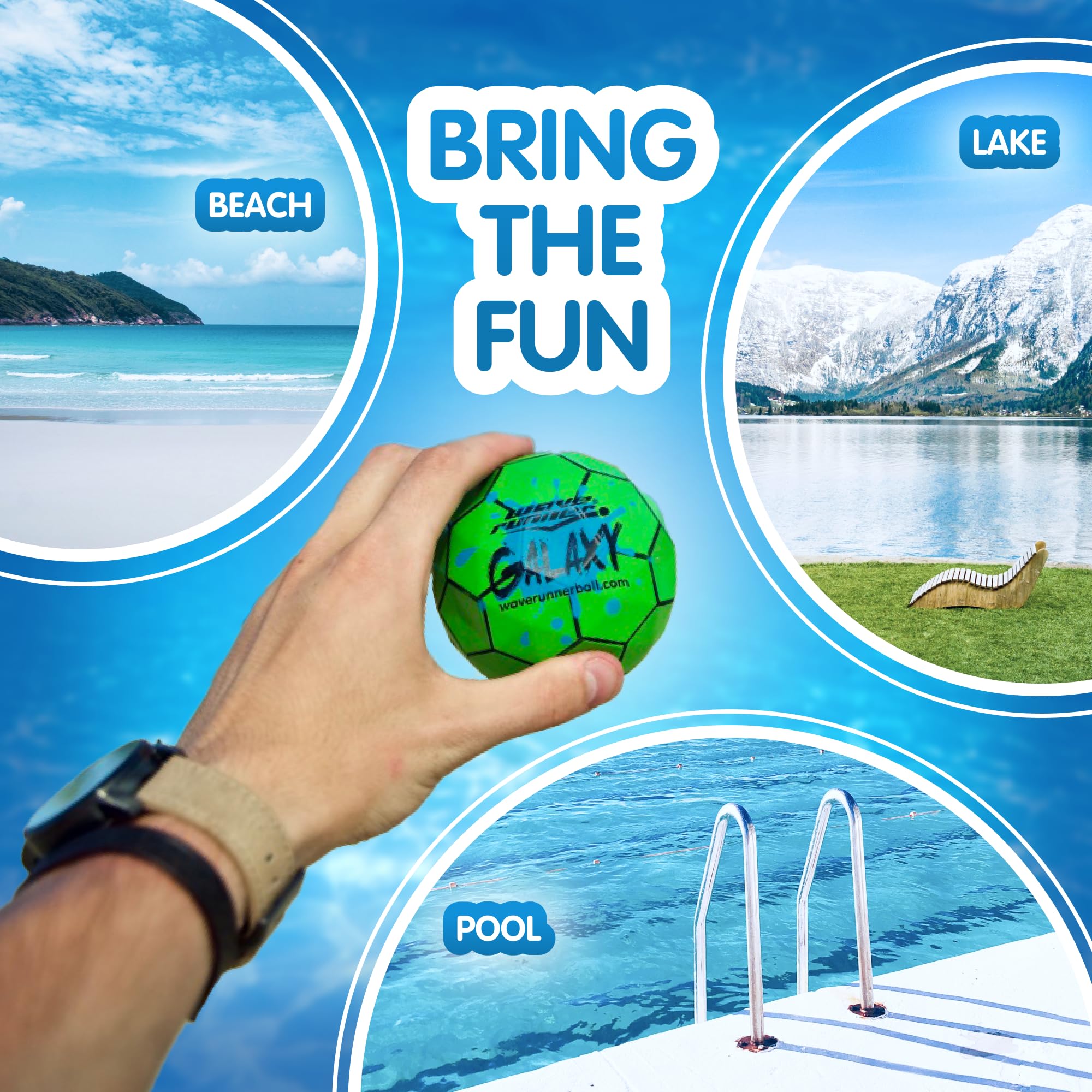 Kids playing with Galaxy Bounce Ball at the beach