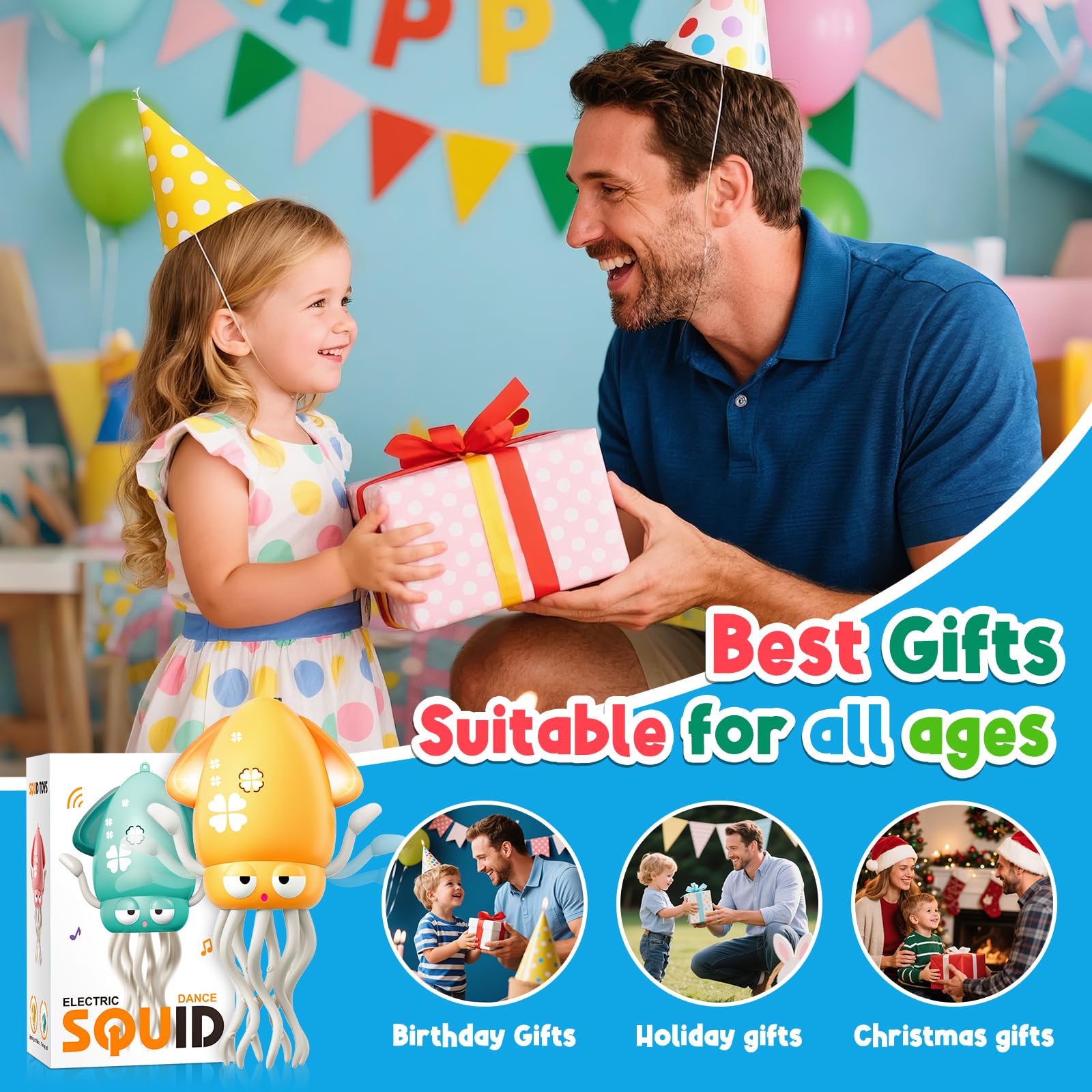 WAVISA Dancing Squid gift-ready packaging suggests delightful Easter, birthday, or holiday presents.