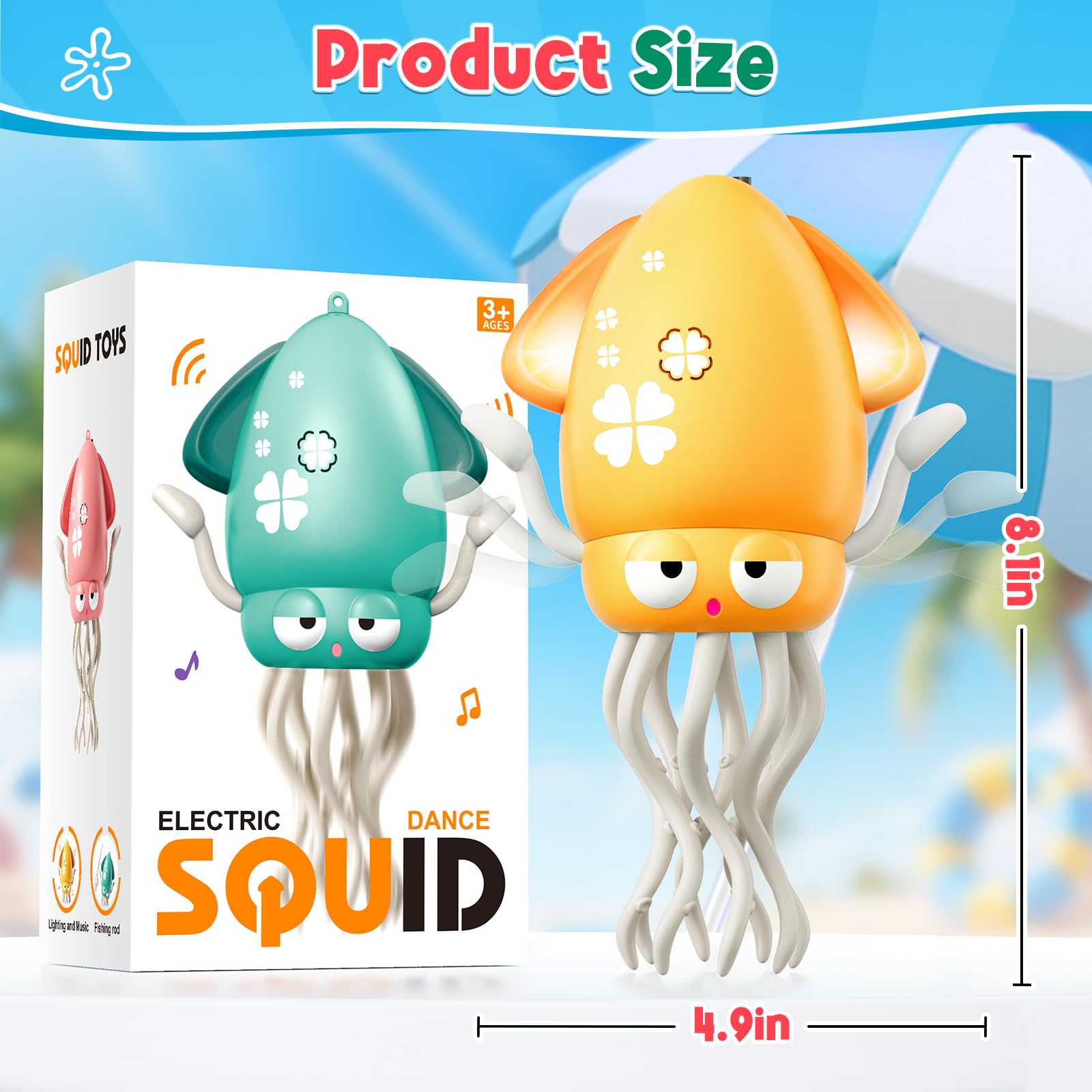 WAVISA Dancing Squid in indoor play scene showcases compact, durable design for home fun.