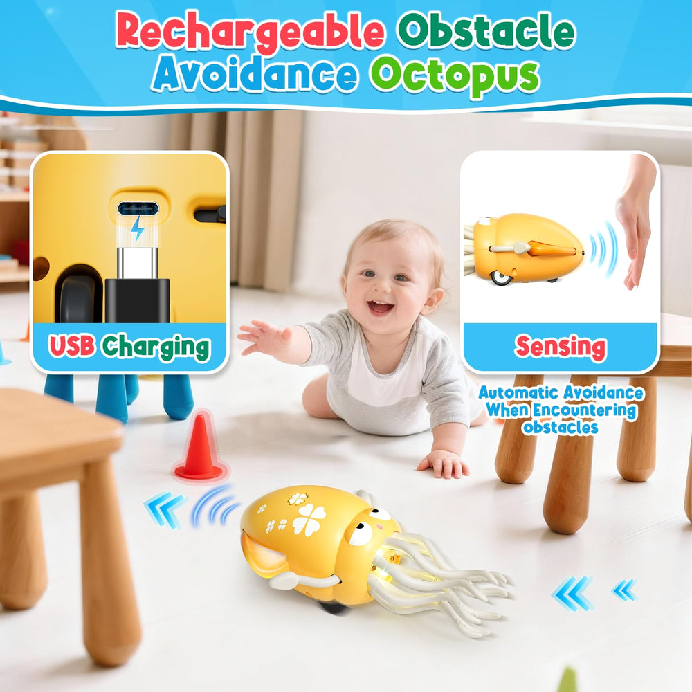 WAVISA Dancing Squid obstacle sensor view demonstrating obstacle avoidance for uninterrupted play.
