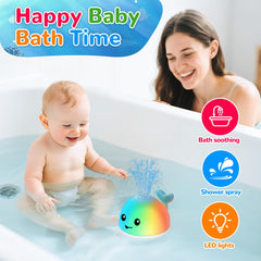 WAVISA light-up whale bath toy glowing and spraying during play