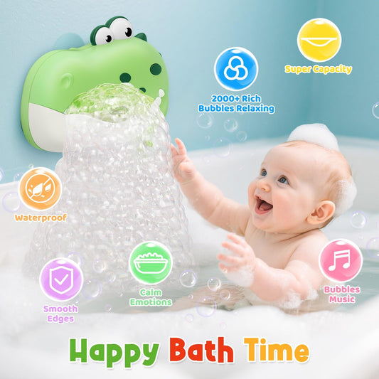 WAVISA rechargeable bath toy dinosaur motor creates bubbles without frequent battery changes