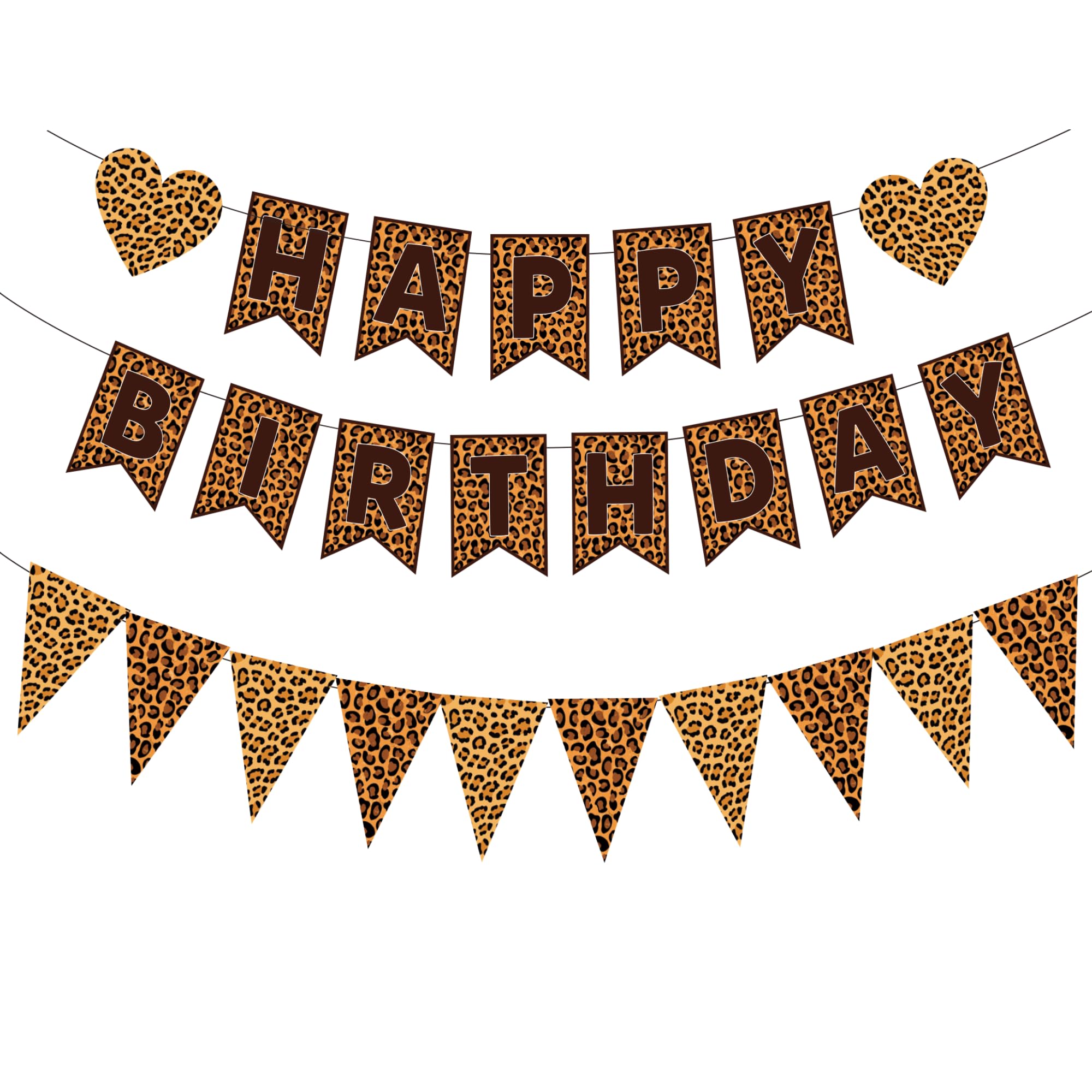 WAWEOOP cheetah birthday banner 8.2 ft enhances celebration visuals