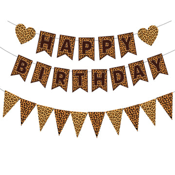 WAWEOOP cheetah birthday banner 8.2 ft enhances celebration visuals