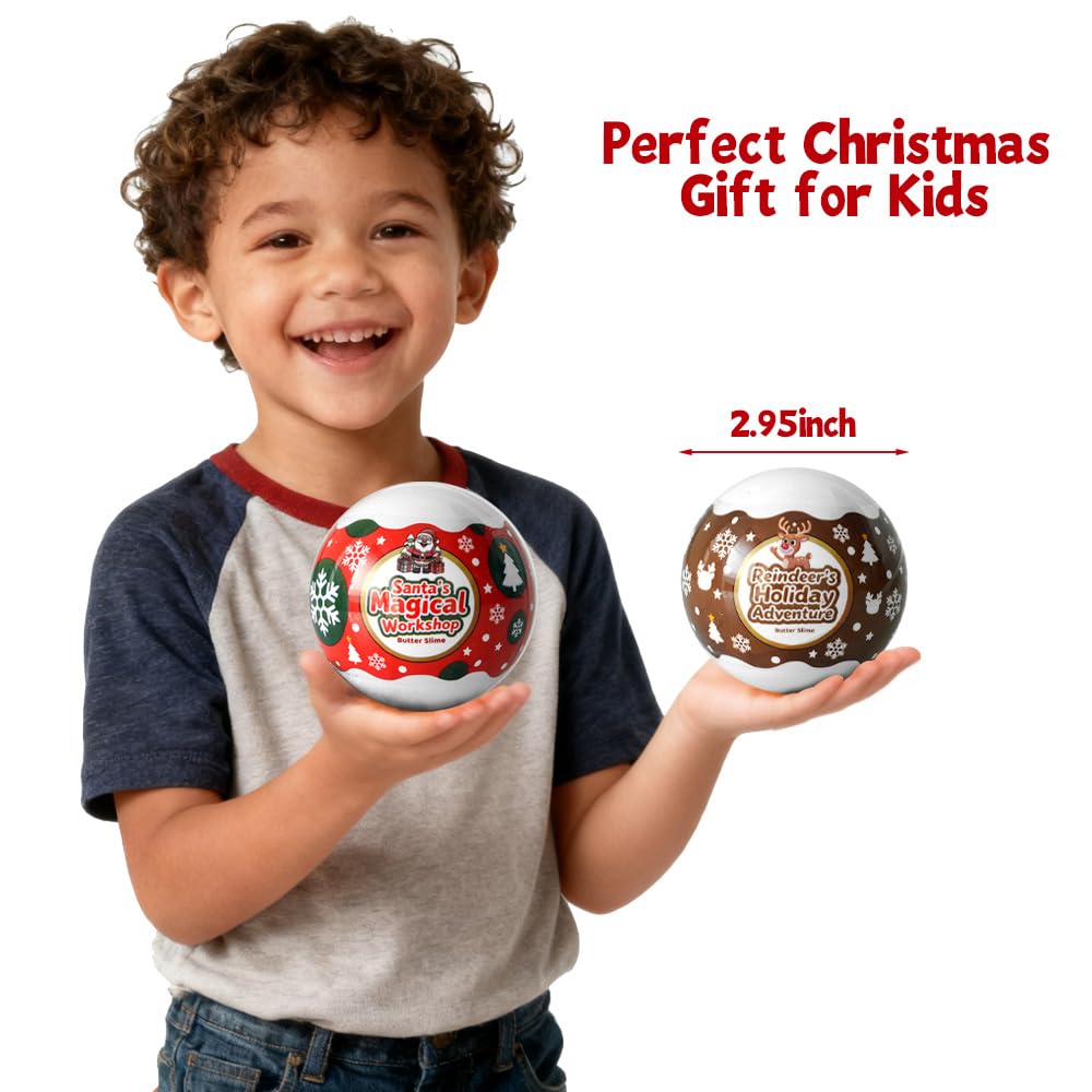 Waybla Christmas slime reindeer ball with colorful texture