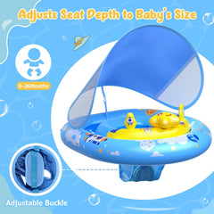 WayEee baby float features breathable mesh sides for visibility and air flow.