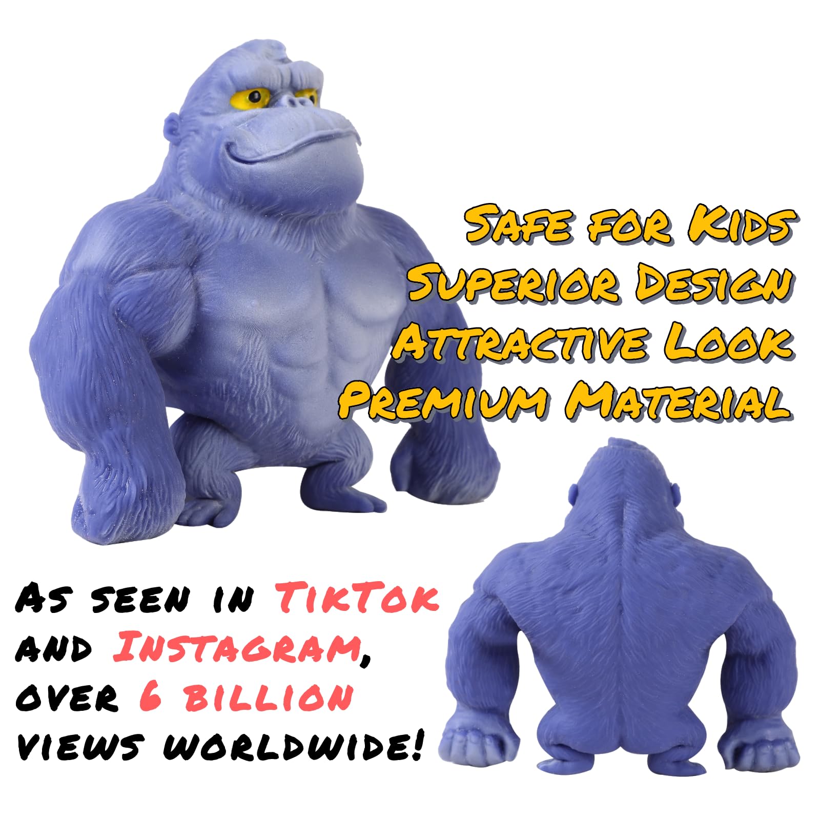 WAYFENGLI durable latex blue gorilla built for long-lasting fidgeting