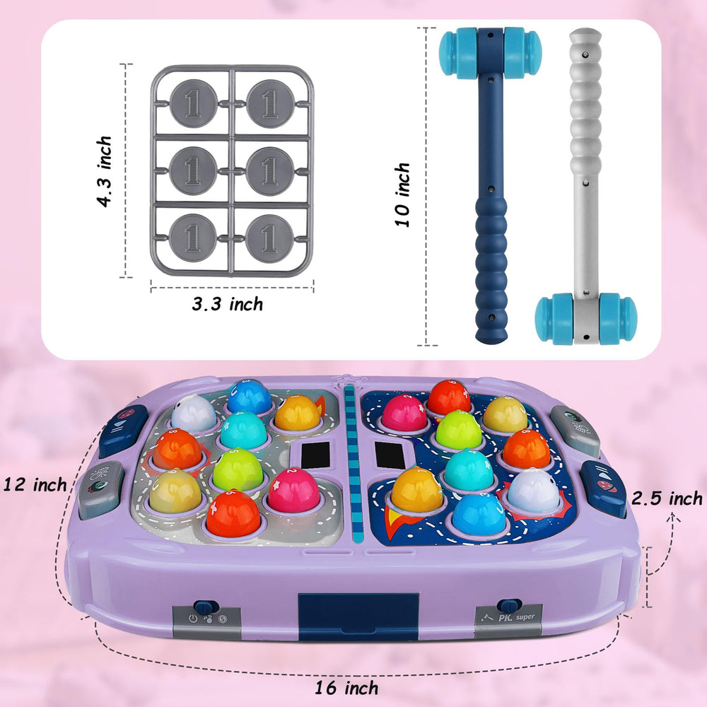 Waykee Whack a Game Mole colorful balls with lights for sensory feedback