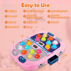 Waykee Whack a Game Mole bright balls lighting up for a captivating sensory moment