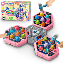 WAYKEE Whack a Game Mole in action hits moles for hand-eye coordination.