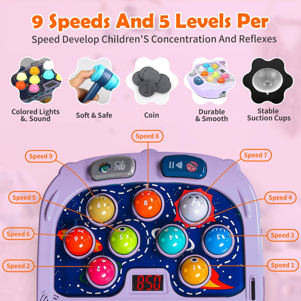 Waykee Whack a Game Mole lights and sounds create an engaging play atmosphere