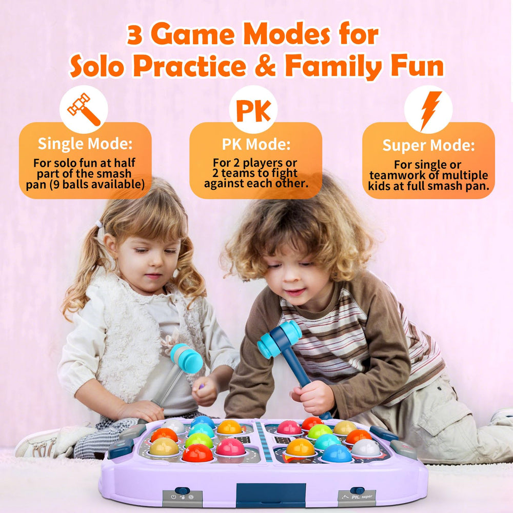 Waykee Whack a Game Mole four suction cups stabilize play on tables