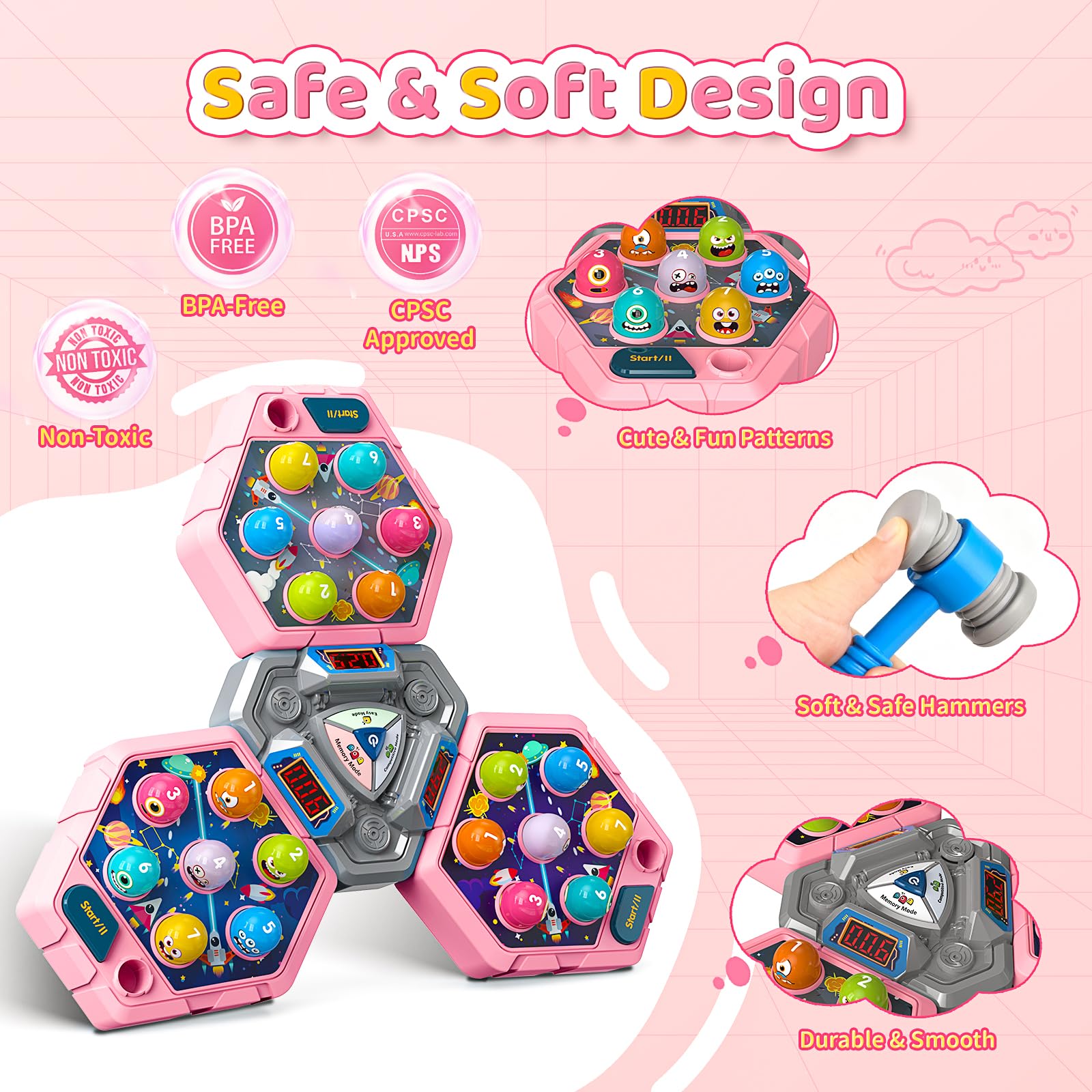 WAYKEE Whack a Game Multiplayer play encourages sharing and teamwork.