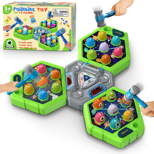 WAYKEE Whack Game Mole setup boosts cooperative play in a shared 13.39-inch arena.