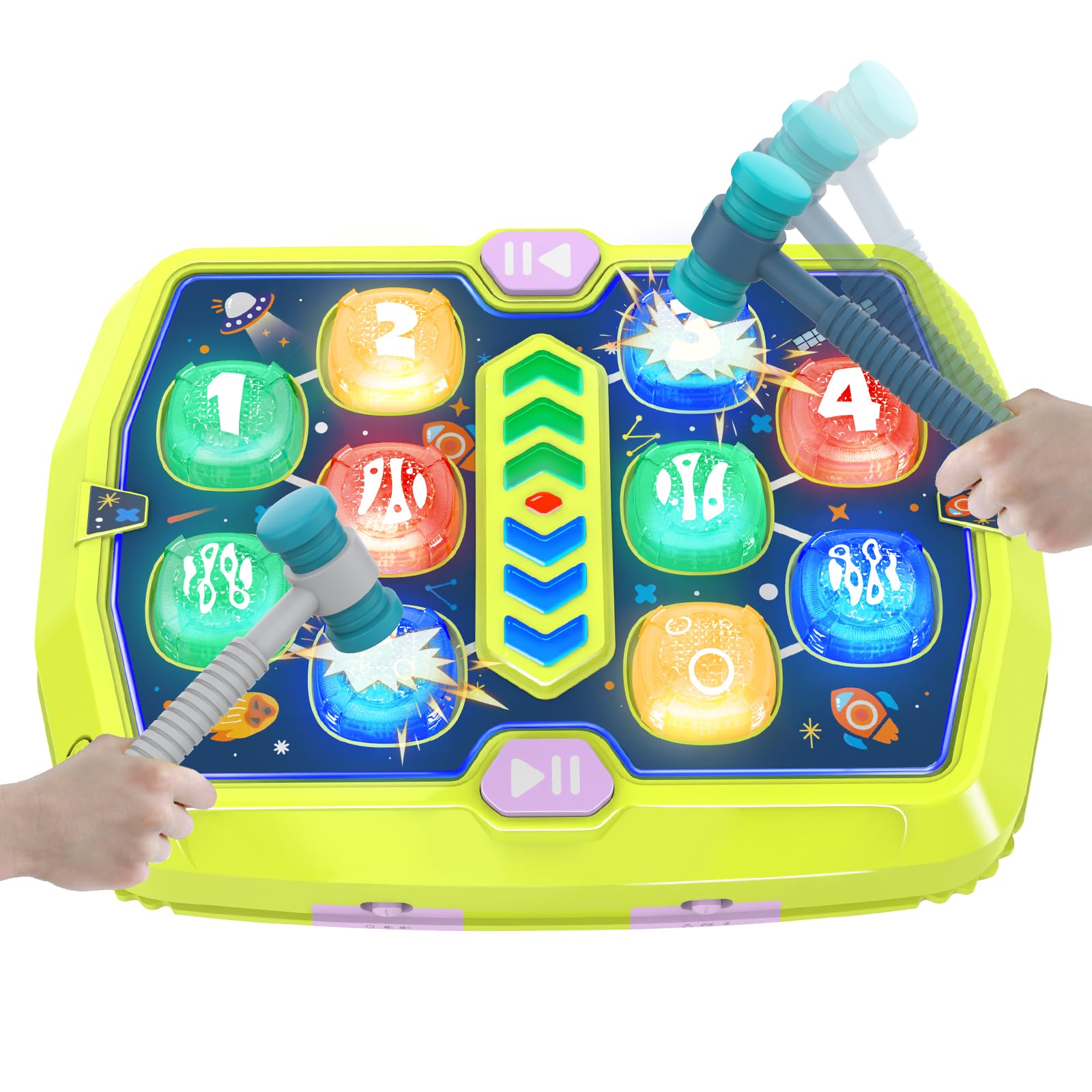 WAYKEE Whack Mole Easy Mode engages kids with bright lights for focused play
