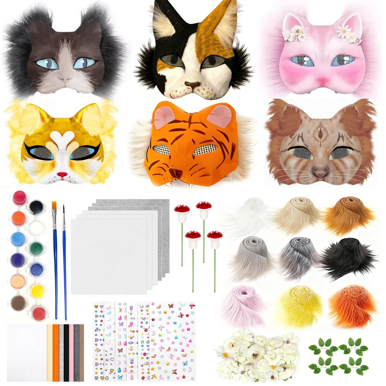 WAYNHUI blank cat mask base for customizable therian look.